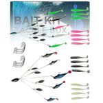 Umbrella Fishing Rig 5 Arms Alabama Rig Kit Fishing Lures Kit for Freshwater Bait Tackle Kit for Bass Trout Salmon Fishing Accessories Tackle Box Fishing Bait Lure Kit