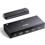 UGREEN HDMI Switch 4K@60Hz, HDMI Switch 3 in 1 Out with Remote Support 3D HDR Dolby Atmos HDCP2.2, HDMI 2.0 Switcher Selector Compatible with PS5 4 3 Xbox Switch Roku TV Stick