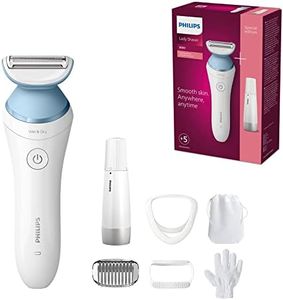 Philips Lady Shaver Series 8000 - Wireless Razor with 5 Accessories Body Scrub Glove Comb Attachment (Model BRL166/91)