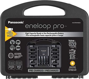 eneloop Panasonic K-KJ75KHC82A eneloop pro High Capacity Rechargeable Batteries Power Pack 8AA, 2AAA, Advanced Battery Charger with USB Charging Port and Plastic Storage Case