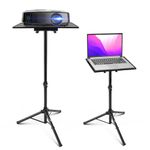 Pyle Projector Stand, Laptop Stand - Adjustable, Lectern, Tripod Mount, Portable Tall for DJ/Computer