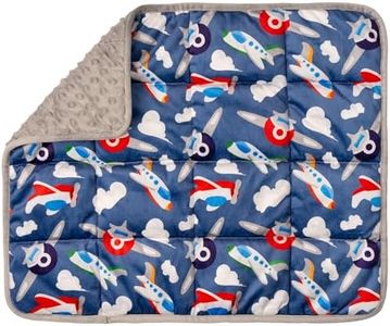 Florensi Weighted Lap Pad for Kids, 3 lbs - Weighted Blanket for Kids, Teenager, Boys, Girls - Soft, Warm, Comfortable - Sensory Weighted Lap Blanket & Calm Down Corner Supplies - 20" x 23" (Airplane)