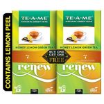 TE-A-ME Renew Honey Lemon Natural Green Tea | Buy One Get One Free | 50 Pcs Tea Bags | Green Tea | Green Tea 50 Bags | Green tea for Weight Loss | Buy 1 Get 1 Free