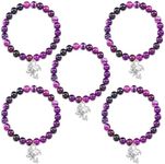 PARTNER Dragon Lover Gift: Dragon Spirit Animal Charm Bracelet Jewelry Inspiration for Friend (5PCS - Amethyst Dragon)