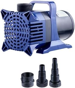 Alpine Corporation 3100 GPH Submersible Water Pump with 33 FT Cord and Adapters for Ponds, Fountains, Waterfalls, and Water Circulation, 276 Watts 21.5 FT Lift Quiet Operation Vertical/Horizontal