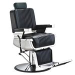 GreenLife®Heavy Duty Hydraulic Barber Styling Chair All Purpose Hydraulic Recline Barber Salon Chair Black Deluxe Rotatable Vintage Antique Men‘s Grooming Tattoo