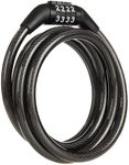 BRINKS 5 ft Bike Lock Cable with Preset Combination, Vinyl Covered for Outdoor Use