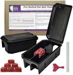 Pre Baited Rat Boxes - 2 Pack - Effective Rat Traps, Ideal Rat Trap and Rat Traps for Indoors Solution, Quick Setup and Ready to Use - Professional Rat Poisoning Indoors & Outdoors