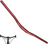 Wake 31.8mm MTB Mountain Bike Handlebar, Aluminum Alloy Mountain Bike Bicycle Riser Handlebar Extra Long 720/780mm with Paint Matte Surface (780mm - Red)