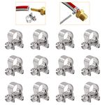 Rustark 12 Pcs Mini Fuel Injection Line Stainless Steel Adjustable 8-10mm Range Hose Clamp for Diesel Petrol Pipe Automotive Plumbing (8-10mm)