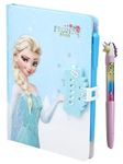 SHREE TECHNESH Freezing Angel Printed Design Secret Personal Lock Dairy With Sparkling Water Gel Pen (21 X 14 X 3 Cm), 80 Pages