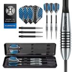 Harrows Bomber Darts, 85% Tungsten Steel Tip Darts Set 21g, 23g, 25g & 27g - Includes High-Grade Shafts, Aerodynamic Dart Flights & Convenient Travel Case