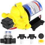 2088-554-144/2088-403-144 Fresh Water Pump,12 VDC,3.5 Gallons Per Minute,45 Psi,1/2MNPT Connection,Water Delivery Pump for RV or Marine Use,No Noise,Includes Detachable Filters!