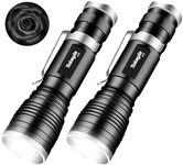 Tokeyla LED Tactical Flashlight Bright,3Modes High Lumens,Zoomable,Everyday Small Flashlights Powerful for Camping Accessory,Emergency,Only Flashlights(2PACK)