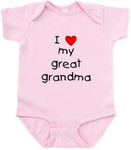 CafePress I Love My Great Grandma Infant Bodysuit Cute Infant Bodysuit Baby Romper Petal Pink