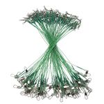 SUNGOOYUE Fishing Tackle Leader, 100PCS Fishing Leader Swivels Snap Anti Corroison Hard Steel Wire Leader Flags for Saltwater Boat Cabin Products (20cm)