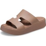 Crocs Women's Getaway Platform H-Strap Slide Sandal, Latte, 7 UK