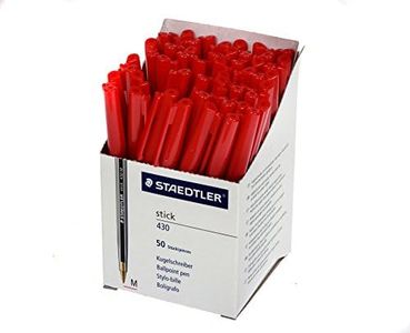 Staedtler 430 M-2CP5 Stick 430 Stylo bille Pointe moyenne Rouge Boîte de 50