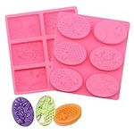 MARUKO 2 Pcs Silicone Soap Molds, 3D Honeycomb Silicone Soap, Silicone Food Grade Soap Making Supplies Soft Non-Stick Cupcake Muffin Baking Pan Mould for DIY Homemade Craft (Pink)