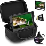 [2024 Upgrade] FishPro Underwater Fishing Camera - w/DVR 32GB, 1200TVL, 7''Ice Fishing Camera Underwater Fish Finder w/Bracket, 12pcs IR+12pcs LED, 4,500mAh, 50FT Cable, Ice Fish Gifts for Men