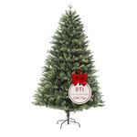 EVRE Brunswick Spruce Artificial Christmas Tree with 1500 PE PVC Hinged Branch Tips & Strong Foldable Metal Stand for Indoor Xmas Festive Home Decor 8Ft or in 240CM height