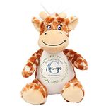 Personalised Christening Gift, Custom Baptism Gift, Giraffe Teddy Bear Soft Toy Plush, Christening Gift For Boys, Baby Keepsake, Christening Present, Baptism Present