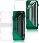 Pronese 18-Piece Extra Long Hexagonal Wrench Set, S2 Steel, Black Ball End Hex Keys Set, Size 1.5-10mm & Silvery T Star Wrench Set, Sizes T10-T50