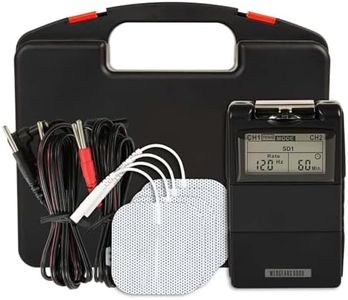 MEDGEARS 8000 TENS/EMS 2 Channel Rechargeable Combo Machine Unit - Massager Stimulator Plus Back Pain Relief And Management- 7 Modes/Backlit LCD/With One Year Warranty, Black