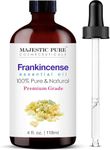 Majestic Pure Frankincense Essential Oil | 100% Pure & Natural Organic Frankincense Essential Oil for Skin, Massage Therapy, Aromatherapy & Essential Oil for Diffuser | 4Fl. Oz