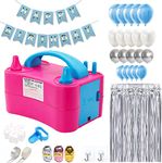 Party Propz Balloons Pump Balloon Pump Kit With Foil Curtains Metallic Backdrop Handle Strip Balloon Decorating Strip Kit Baby Blue Balloons Electric Balloon Pump For Party Decoration Rose, 1 Piece