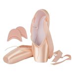 Asyusyu Pointe Shoes with Silicone Toe Pads Satin Ballet Dance Shoes for Girls Women-9 UK Pink
