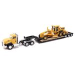 Diecast Masters 1:87 Cat CT660 Day Cab Tractor with Lowboy Trailer and Cat 163H Motor Grader, 84414