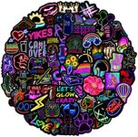 100 PCS Neon Mixed Stickers for Laptop Vinyl Kawaii Stickers Pack Decals for Water bottle Moto Bicycle Skateboard Luggage Phone Decor Graffiti Stickers for Kids, Teens and Adults