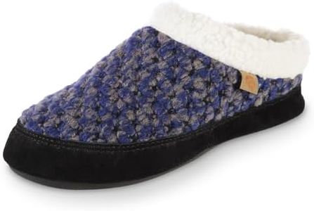 Acorn Womens Slipper with Berber Lining, Suede Siding and Durable Non-Slip Indoor/Outdoor Sole, Blueberry, 9.5-10.5