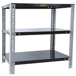 Mil-Nil Prime CRC Sheet 3 Shelf Multipurpose Slotted Angle Rack, 24 x 24 x 18 Inch, 24 Gauge [Grey/Havels(Powder Coating)] 16 Gauge Angles