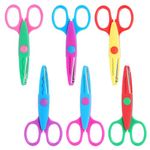 UCEC Craft Scissors Decorative Edge, Scissors for Crafting, Craft Scissors, Zig Zag Scissors, Kids Scissors, Pattern Scissors for Kids Adults, Crazy Scissors, Scrapbook Scissors for School, 6 Pack