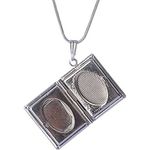 Memoir Silver plated, Mirror finish, openable book design, photo locket, pendant from