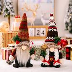 Christmas Décor, 2Pcs Christmas Gnomes Plush Decorations, Cute Couple Mr.& Mrs. Scandinavian Tomte Gnomes Decor Table Elf Gnomes Ornaments Sweet