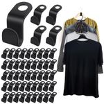 Sibba Clothes Hanger Connector Hooks, 50 Pieces Cascading Hangers, Hanger Extender Clips, Closet Organizer for Space Saving(Black)