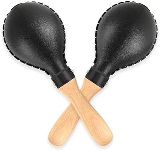 EASTROCK Maracas Hand Percussion Rattles Sand Hammer Percussion Instrument Black Professional Maracas with ABS Shells and Wooden Handles for Live Performances and Recording Party Concert KTV Black