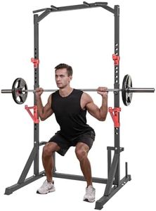 STACOO Squat Rack Cage with Pull Up Bar, Adjustable Power Rack Cage Exercise Squat Stand with Weight Plate Storage Rack Multi-Functional Squat Rack for Home Gym (Black)