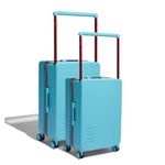 ICON The Transit Signature Set of 2 Polycarbonate Hardsided Luggage| Ultra Light Weight 8 Wheel | Wide Trolley Luggage Hardsided Suitcase (Blue, Set of 2)