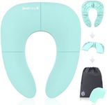 Jool Baby Folding Travel Potty Training Seat for Toddlers, Fits Round & Oval Toilets, Non-Slip Suction Cups, Includes Free Travel Bag (Aqua)