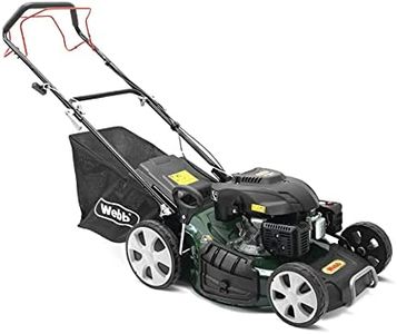 Webb WER510SP 20"/51cm Self Propelled Rotary Petrol Lawnmower, 173cc 4-Stroke Engine, 7 Cutting Heights, 65 Collection Bag - 3 Year Guarantee