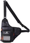 Kylebooker Fly Fishing Sling Pack Adjustable Fishing Tackle Shoulder Bag (Black)