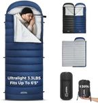 ATEPA Down Sleeping Bag for Adults, Hybrid, 3 Season, Lightweight | 3-in-1, 650 Fill Power, ISO Limit 30°F, Backpacking Camping Hiking Traveling, With Pad Attatchement, XL Wide