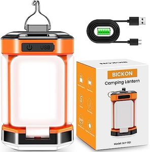 Camping Lights, BICKON 60 LEDs Ultra Bright & 25H Battery Life Camping Lantern Rechargeable, 5 Lighting Modes 15%~100% Brightness Adjustable Tent Lights for Camping, Emergency, Fishing, Garden, Hiking