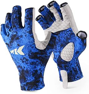 KastKing La Sal Fishing Gloves UPF50+ Sun Gloves UV Protection Fingerless Gloves Men Women for Outdoor, Kayaking, Rowing, Paddling, Canoeing, Hunting