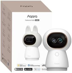 Aqara 4K UHD Dual-Lens Matter Camera Hub G350, Indoor Security Camera 9X Zoom, 360° Pan & Tilt, AI Auto-Tracking, Face/Gesture Recognition, Works with Apple HomeKit, Alexa, Google Home, SmartThings