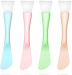 Silicone Facial Mask Applicator, 4 Pcs Reusable Double-End Face Mask Brush Washable Beauty Spatula Tools for Clay, Cream, Gel, And Mud Facial Masks, Gentle Exfoliating Deep Pore Cleansing, Detachable